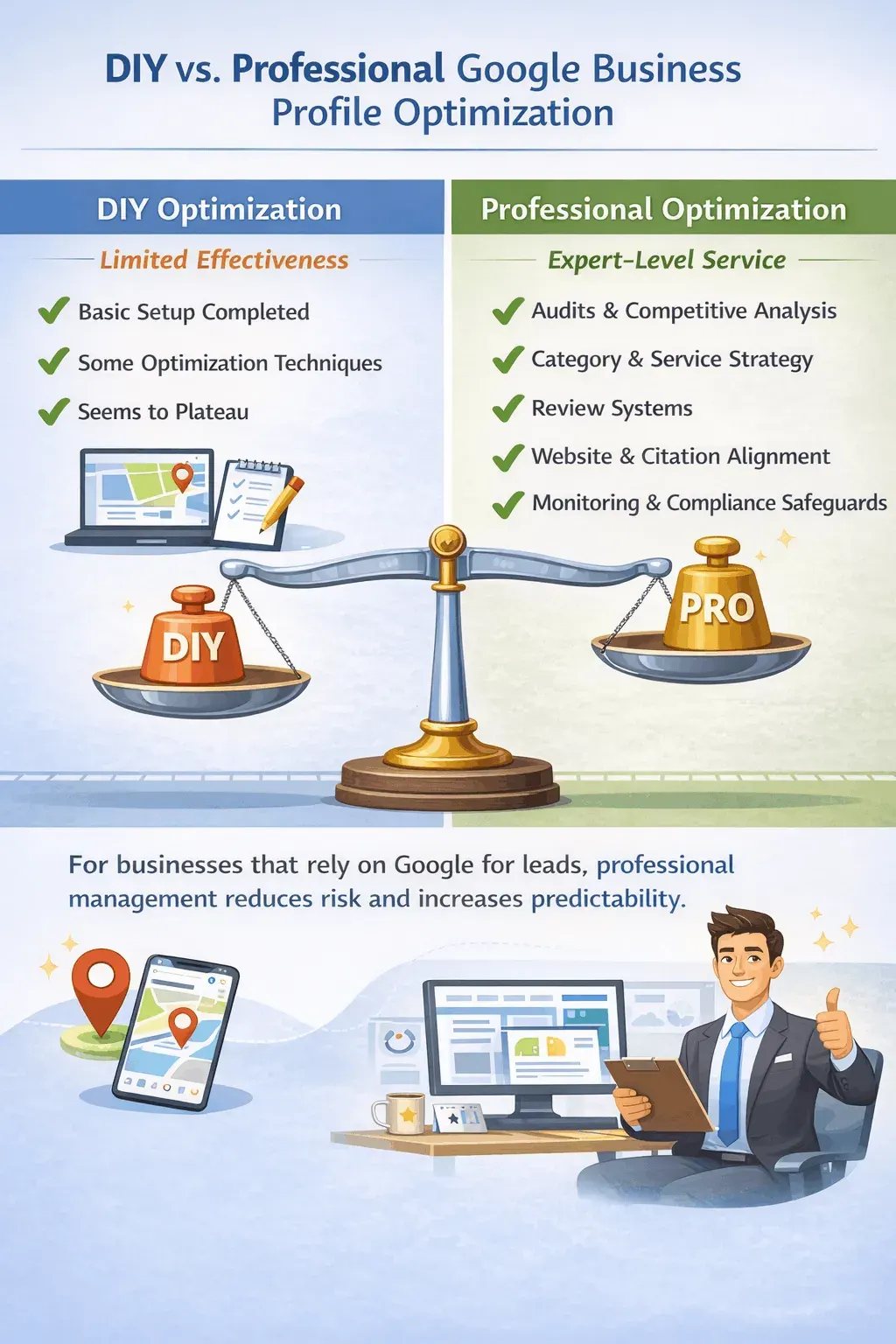 DIY vs Professional Google Business Profile Optimization